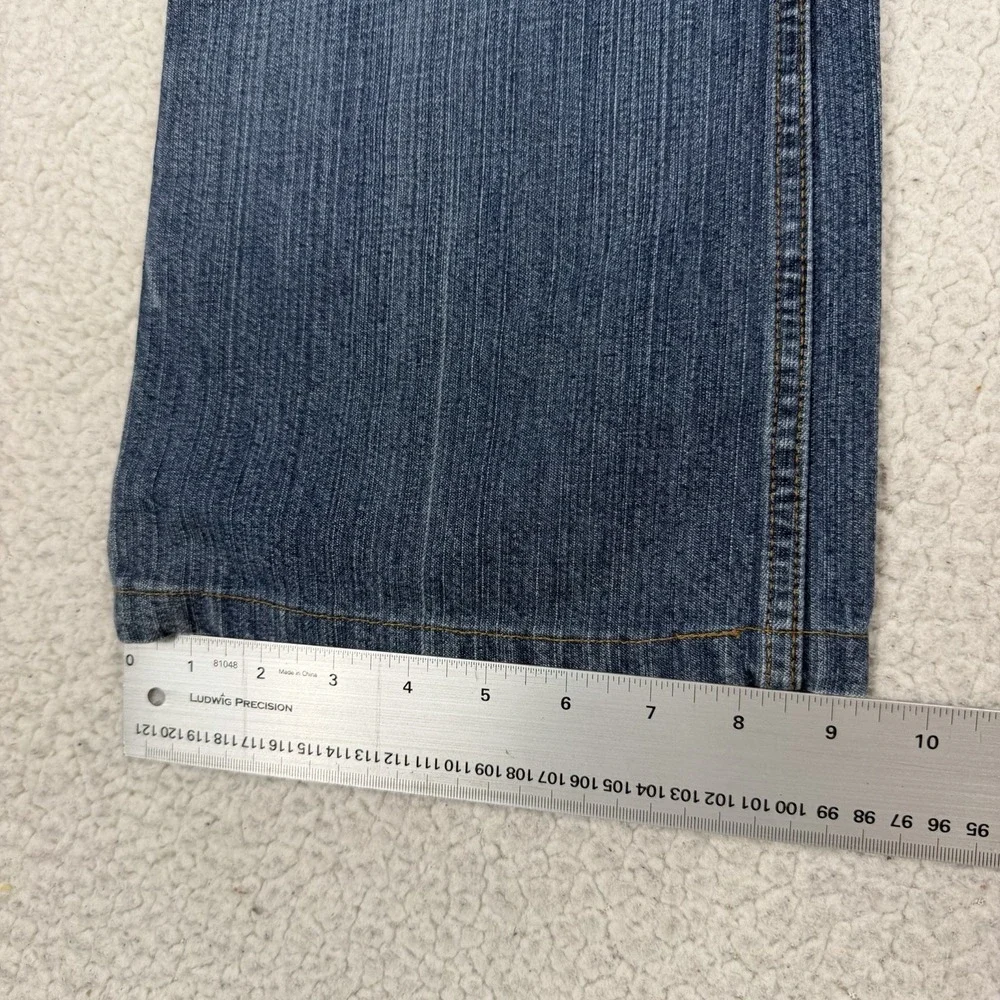 Mossimo Bootcut Jeans Women's 12 (34x27) Y2K Western Whiskered Boho